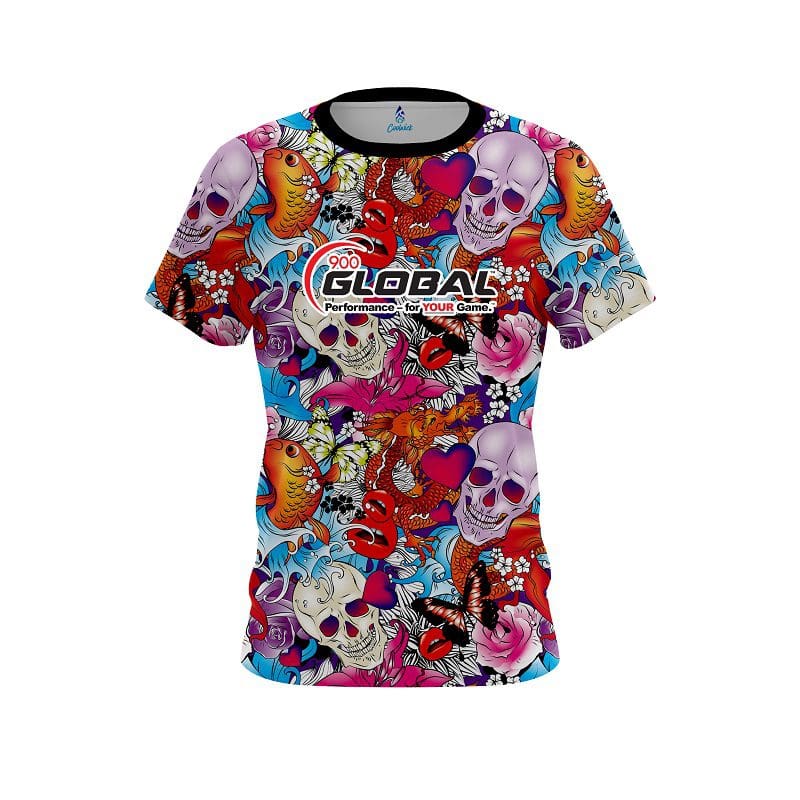 Image of 900 Global Skull Love CoolWick Bowling Jersey