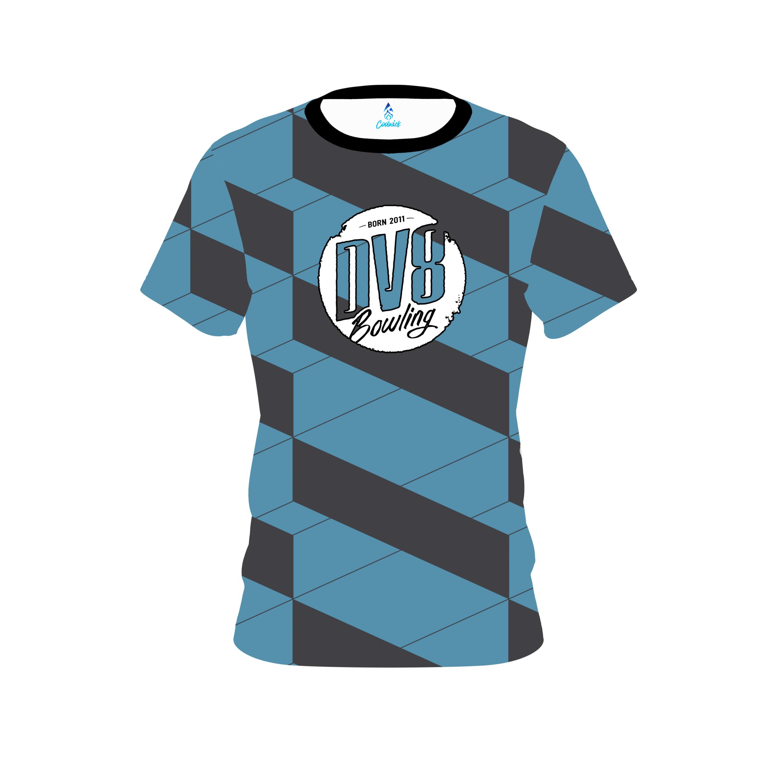 Image of DV8 Blue Slanted CoolWick Bowling Jersey