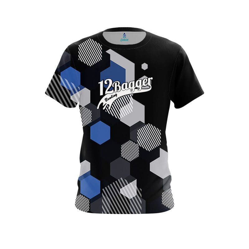 Image of 12Bagger Geometric Monochrome CoolWick Bowling Jersey