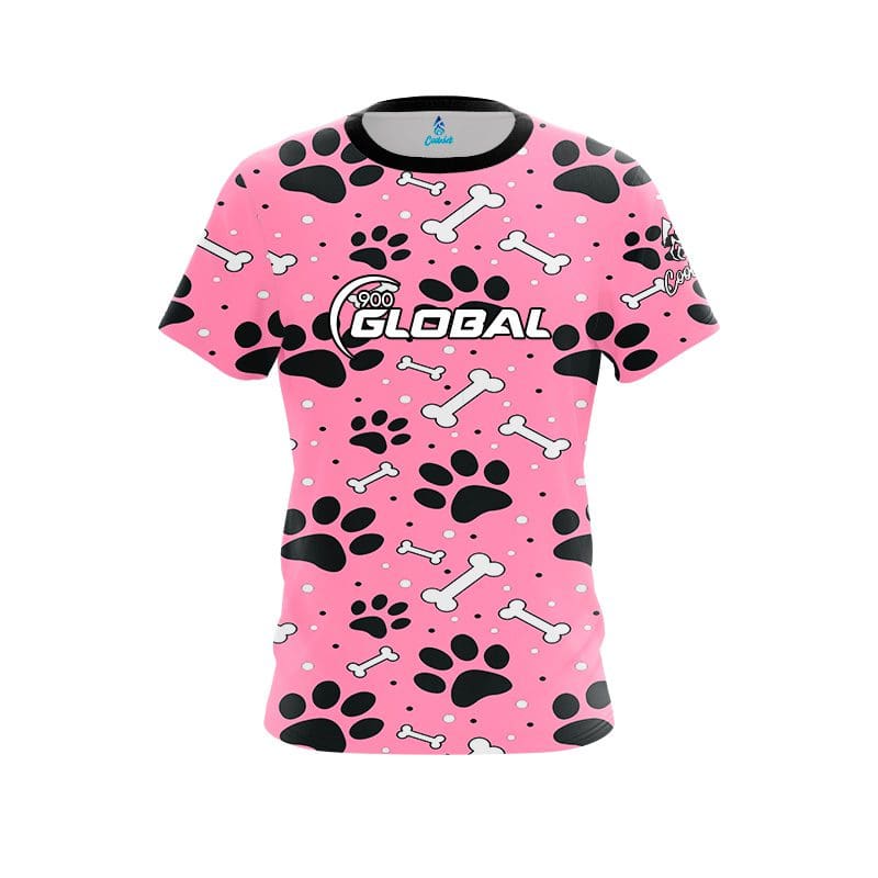 Image of 900 Global Pink Paws and Bones CoolWick Bowling Jersey