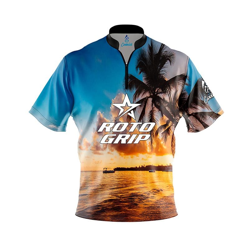Image of Roto Grip Sunset Palm Trees Fast Track CoolWick Bowling Jersey