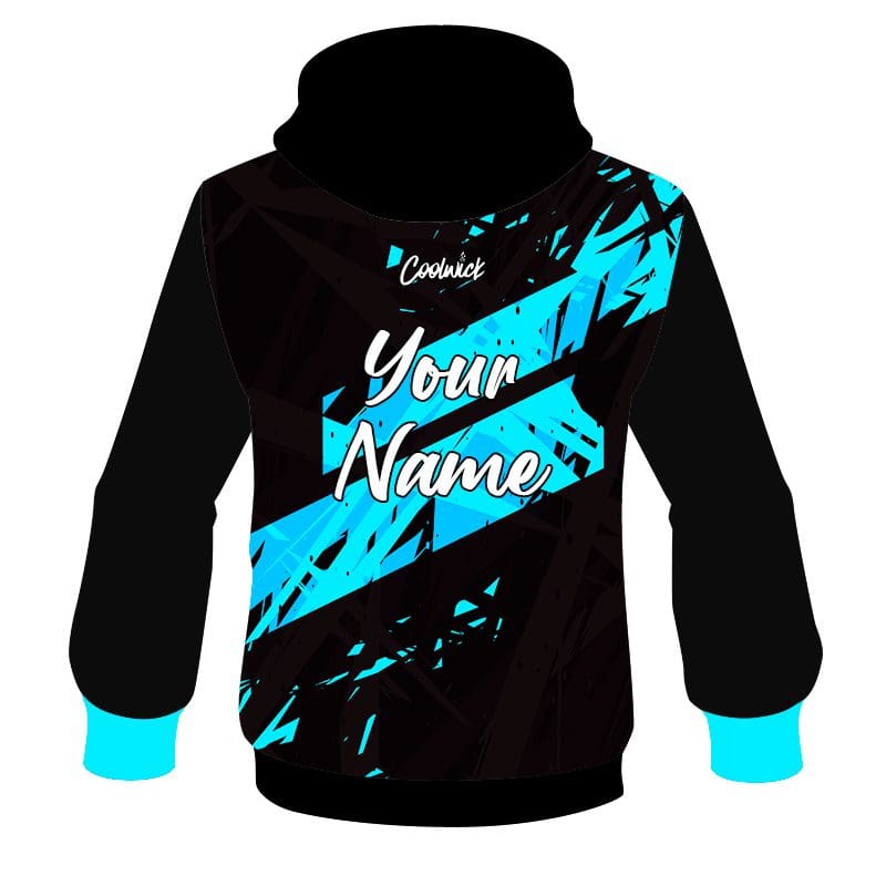 CoolWick Elite Black Aqua Duel Hoodie - Coolwick Bowling Apparel