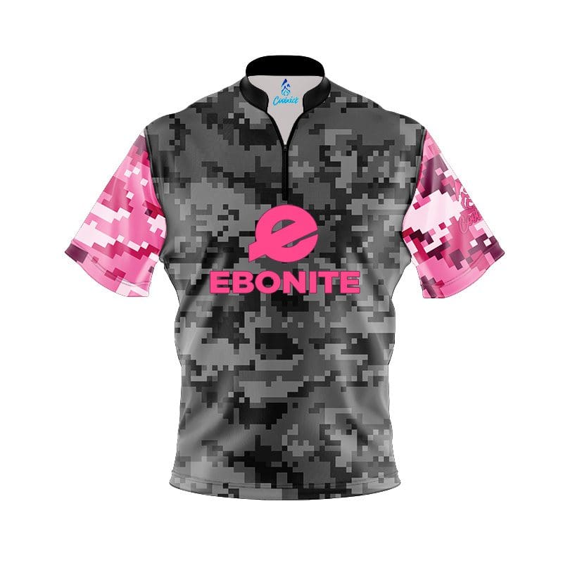 Ebonite Grey Pink Digital Camo CoolWick Bowling Jersey - blue/OSFA