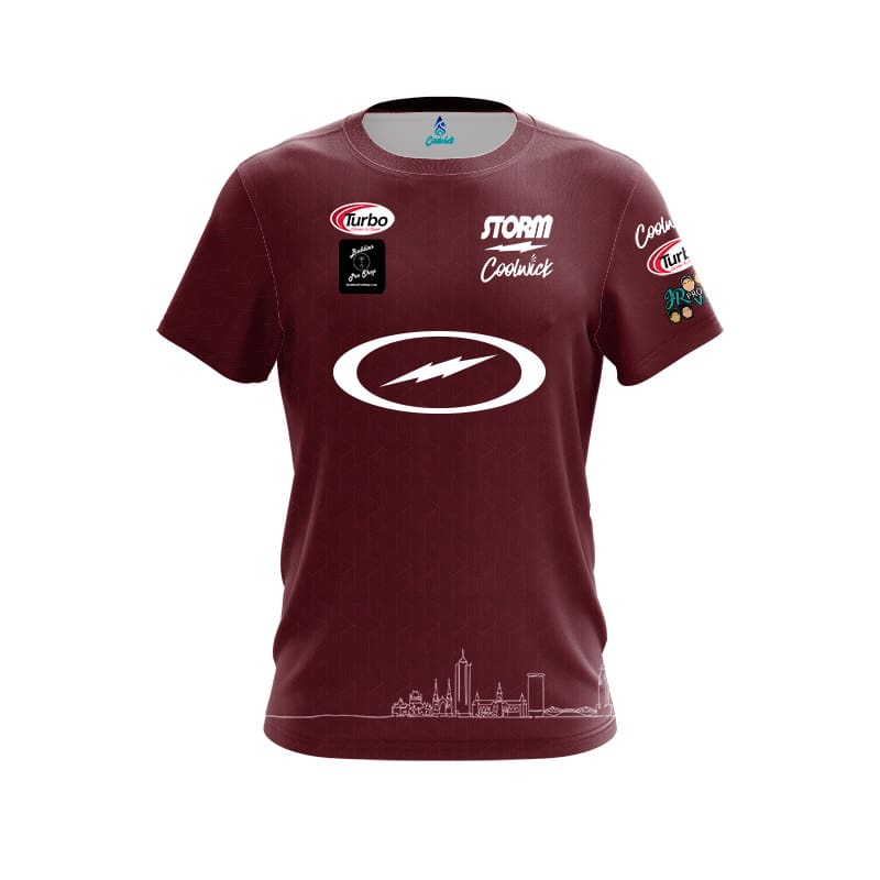 Image of Storm Francois Lavoie Burgundy Skyline CoolWick Bowling Jersey