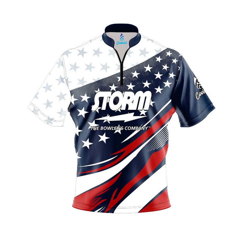 Image of Storm American Sport Wave Quick Ship CoolWick Sash Zip Bowling Jersey