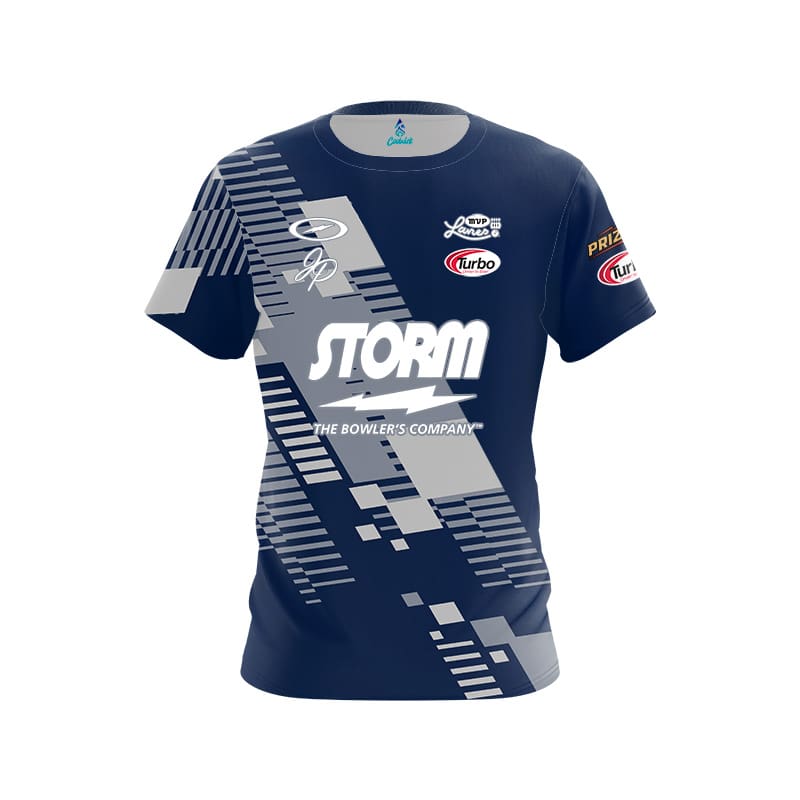 Image of Storm Jean Perez Navy Grey Sport Lines CoolWick Bowling Jersey